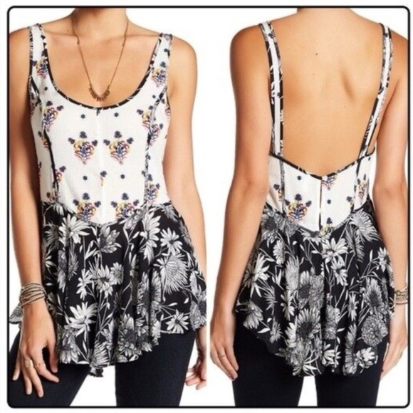 Free people multiprint white and black tank - Picture 1 of 9